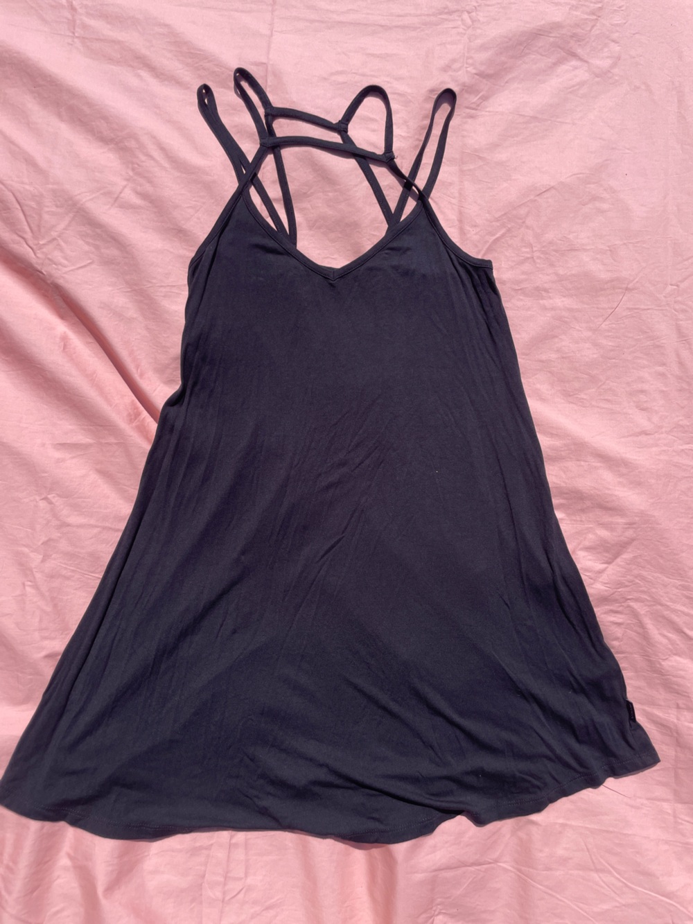 Black Strappy Swing Tank Dress